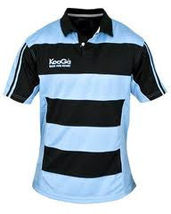 KOOGA HOOPED TEAMWEAR MATCH/TRAINING RUGBY SHIRT SKY/BLACK