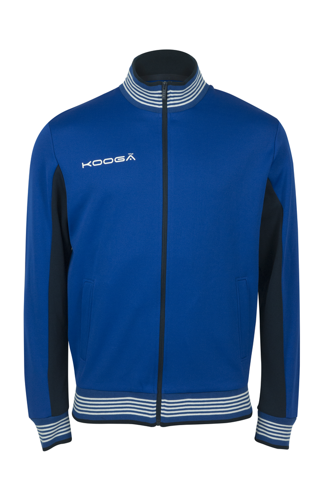 KOOGA MENS ZIP THRU TRAINING/OFF FIELD RUGBY RETRO TRACK TOP ROYAL