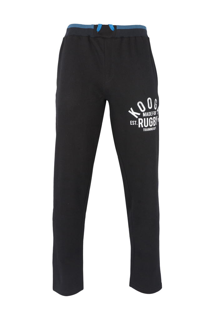 KOOGA MENS TRAINING/OFF FIELD GRAPHIC RUGBY JOGGERS BLACK/PROCESS BLUE