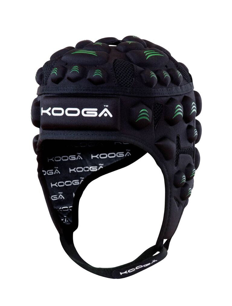 KOOGA MENS ESSENTIAL RUGBY HEADGUARD BLACK/EMERALD