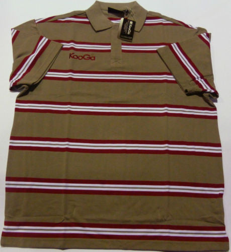 KOOGA GENERIC YARN DYED RUGBY/LEISURE POLO SHIRT-GR/RED/WH