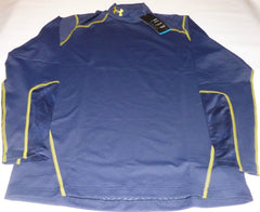 UNDER ARMOUR COLDGEAR L/S COMPRESSION BASELAYER MOCK-NAVY/YELLOW