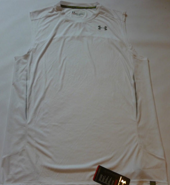 UNDER ARMOUR DRAFT CATALYST SLEEVELESS RUGBY TRAINING TEE-WHITE