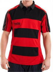 KOOGA JUNIOR HOOPED TEAMWEAR MATCH/TRAINING RUGBY SHIRT BLACK/RED