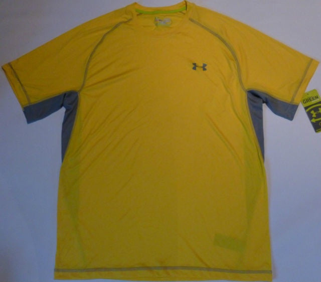 UNDER ARMOUR CATALYST S/S CREW RUGBY/TRAINING HEATGEAR TEE-YELLOW