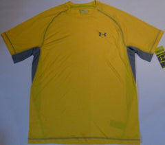 UNDER ARMOUR CATALYST S/S CREW RUGBY/TRAINING HEATGEAR TEE-YELLOW