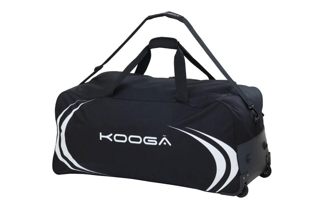KOOGA ESSENTIALS ADULTS LARGE RUGBY TOUR HOLDALL WITH WHEELS BLACK/WHITE