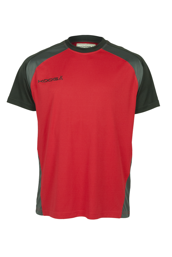 KOOGA MENS TRAINING/OFF FIELD RUGBY POLY PANEL TEE F1 RED