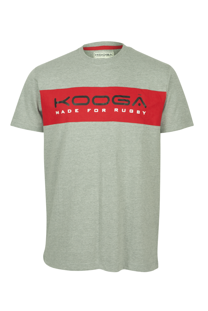 KOOGA LARGE LOGO MENS TRAINING/OFF FIELD RUGBY TEE GREY/RED
