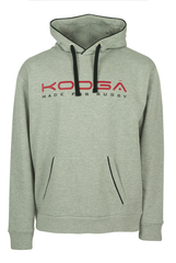 KOOGA LARGE LOGO MENS TRAINING/OFF FIELD PIPED RUGBY HOODY GREY/RED